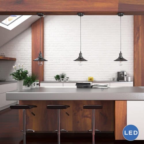 Delphinus VVP21201SN 9" Industrial LED Pendant, Satin Nickel