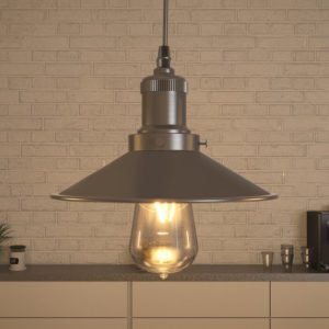 Delphinus VVP21201SN 9" Industrial LED Pendant, Satin Nickel