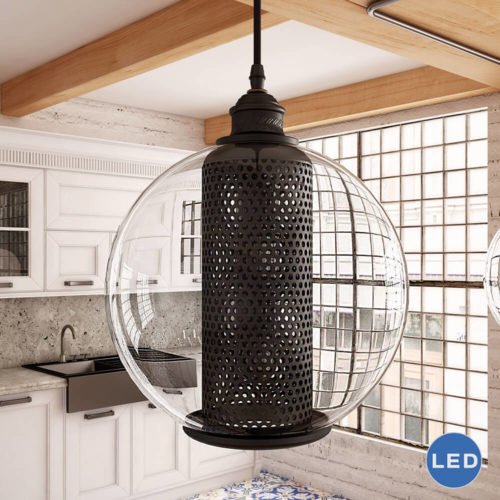 Delphinus VVP21311BZ 10" Industrial Mixed-Media LED Pendant, Architectural Bronze