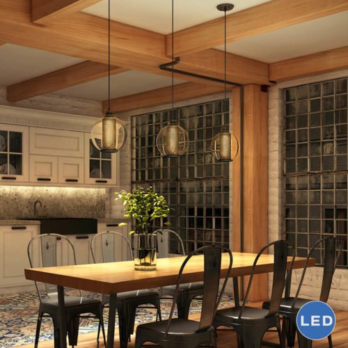 Delphinus VVP21311BZ 10" Industrial Mixed-Media LED Pendant, Architectural Bronze