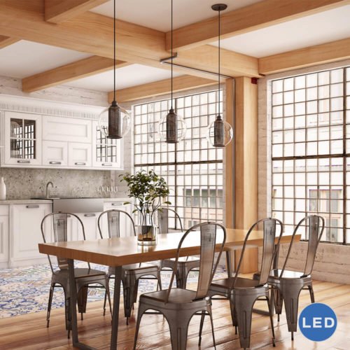 Delphinus VVP21311BZ 10" Industrial Mixed-Media LED Pendant, Architectural Bronze