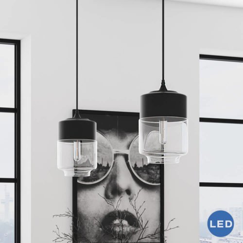 Delphinus VVP21321BL 7" Industrial LED Pendant, Black